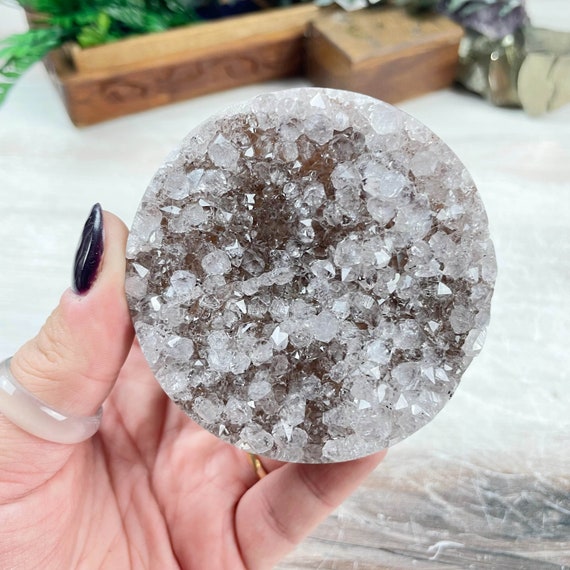 Amethyst Druzy Geode Orb, Gemstone Orb Sphere, Home Decor, Natural Gemstone Crystal Orb (EPJ-HD20AAA11-6)