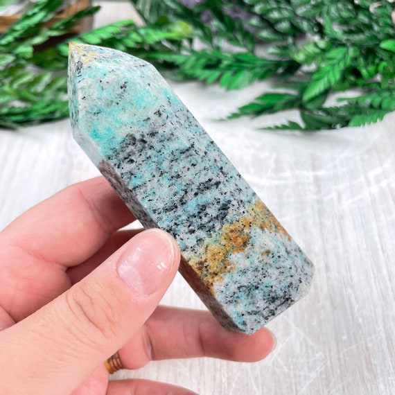 Amazonite with black tourmaline cheap