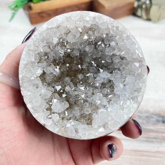Amethyst Druzy Geode Orb, Gemstone Orb Sphere, Home Decor, Natural Gemstone Crystal Orb (EPJ-HD20AAA11-7)