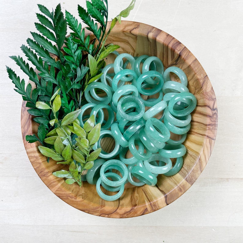 Green Aventurine 6mm Band Ring FRAGILE Please Read image 3