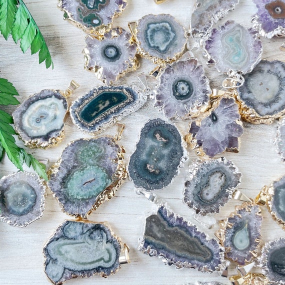 MYSTERY Gold or Silver Amethyst Stalactite Layering Necklace (EPJ-NAAB18)