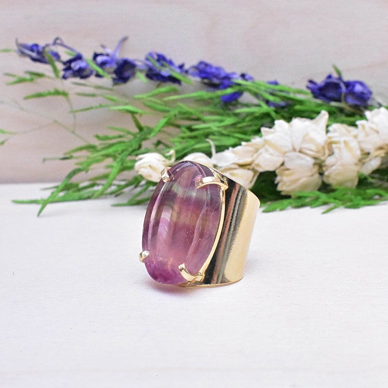 rainbow fluorite ring