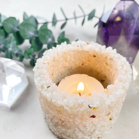 Milky Quartz Chip Resin Candle Holder (EPJ-HDDA18-5)