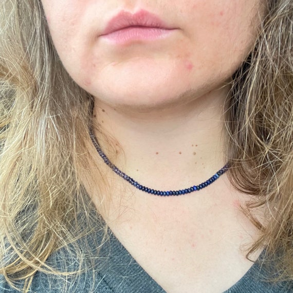 Zara// Lapis Lazuli Beaded Gemstone Necklace (EPJ-NSBA19-LL)