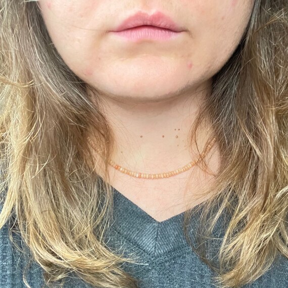 Zara// Sunstone Beaded Gemstone Necklace (EPJ-NSBA19-SS)