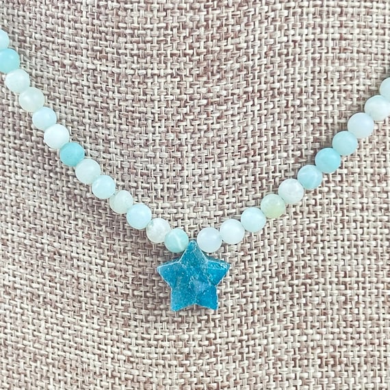 Stel// Apatite Star Amazonite Beaded Necklace (EPJ-NSBB11-AP)