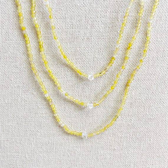 Herk// Yellow Agate 3mm Beaded Necklace (EPJ-NSBA25-YA)