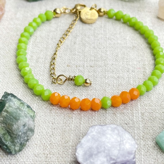 Mia// Mango Crystal Beaded Delicate Bracelet (EPJ-BSBA11-MG)