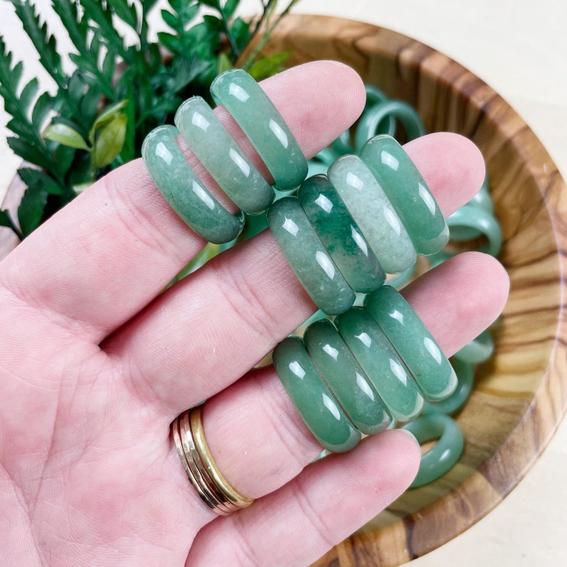 Green Aventurine 6mm Band Ring FRAGILE Please Read image 7