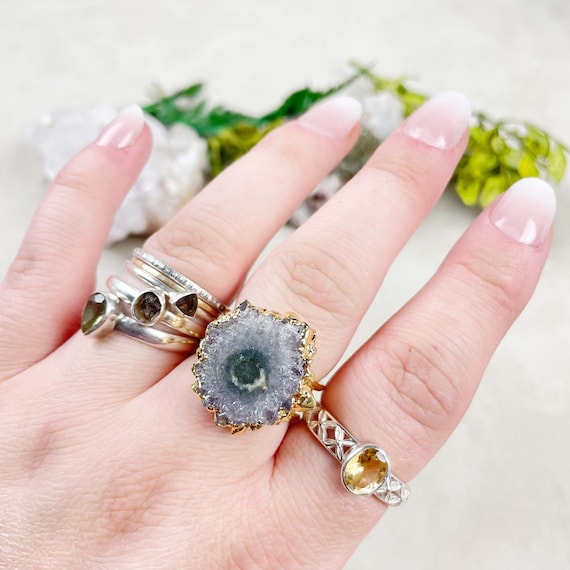 Amethyst Stalactite Statement Ring (EPJ-RB20AAA10-5)