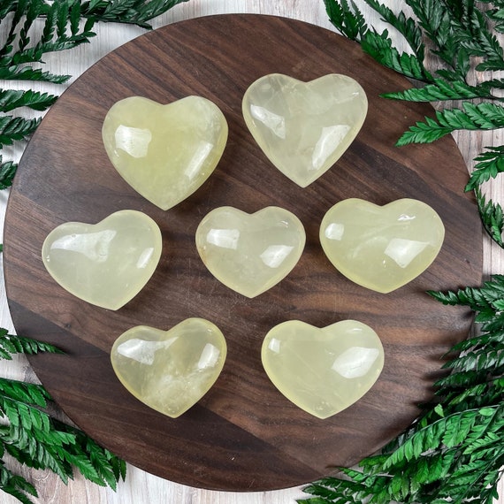 Lemon Quartz HeartCarving, Gemstone Heart, Home Decor, Paper Weight (EPJ-HDHA16-1)