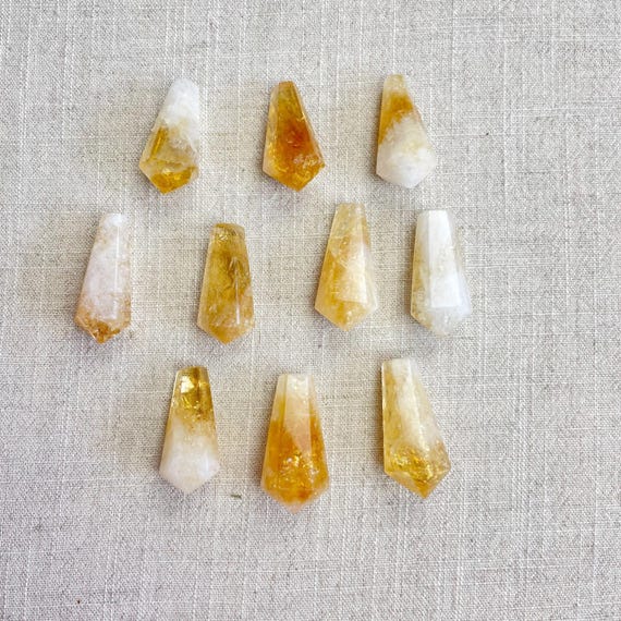 Golden Amethyst Citrine Pendulum Carving (EPJ-HCAA50-CT)