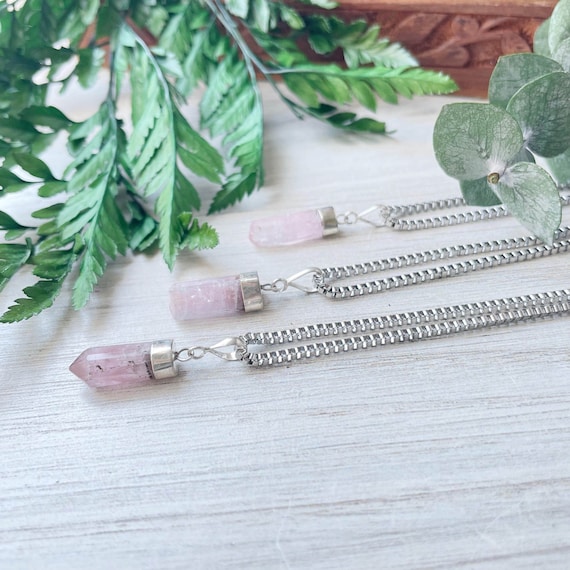 LUXE COLLECTION: Turmalin// Silver Pink Tourmaline Drop Necklace (EPJ-NAWF14)