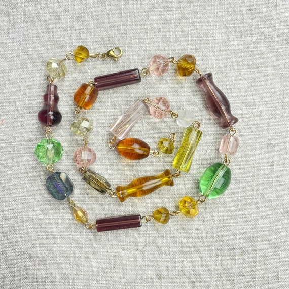 Chunky Rosie/// Autumn Crystal Rosary Beaded Necklace (DEJ-BBCC10-1)