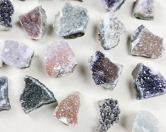 シュガーアメジスト　レインボーアメジスト　シュガードゥルージー　4つセット レインボーアメジスト ドゥルージー クラスター チャンク (EPJ-GEO16