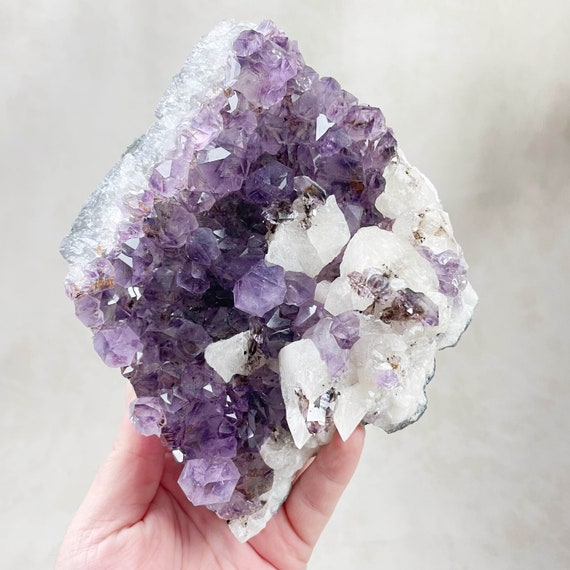 Amethyst Cluster with Calcite Inclusion (EPJ-HDSA22-15)