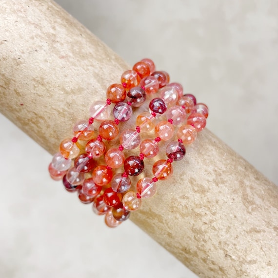 Nodum// Fire Quartz Beaded Handknotted Bracelet (EPJ-BSBB14-FQ)