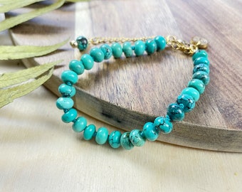 Turquoise 4mm Hand Knotted Beaded Bracelet (EPJ-BSBA13)