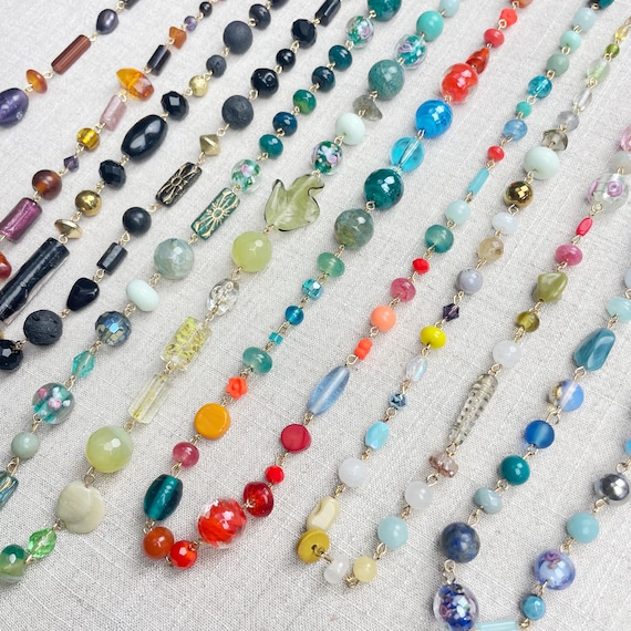 MADE to ORDER Gem Rosie/// Colorful Crystal Rosary Beaded Necklace (DEJ-BBCC14)