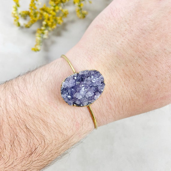 Gold Druzy Cuff Bracelet (EPJ-BC20BAA12-11)