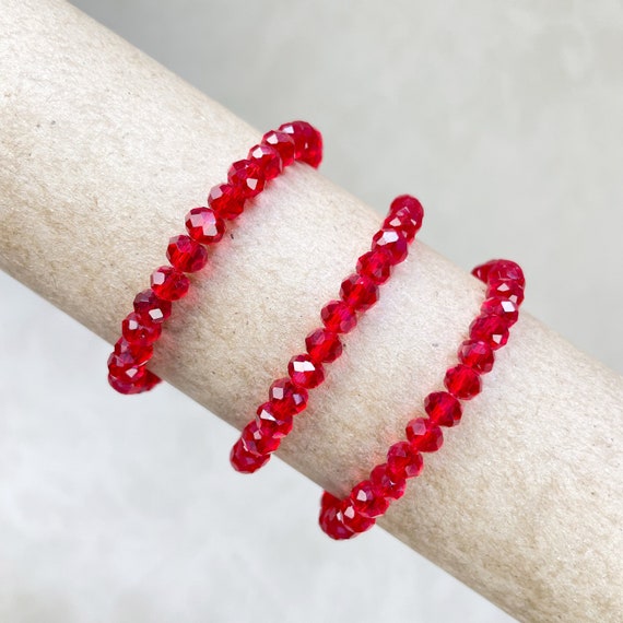 Gloria// Translucent Red Crystal Beaded Bracelet (EPJ-BSBB12-TR)