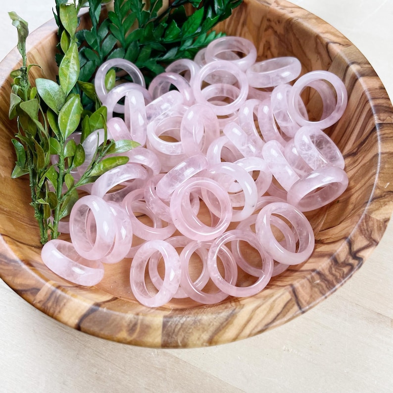 Rose Quartz 6mm Band Ring-FRAGILE Please Read Description image 6