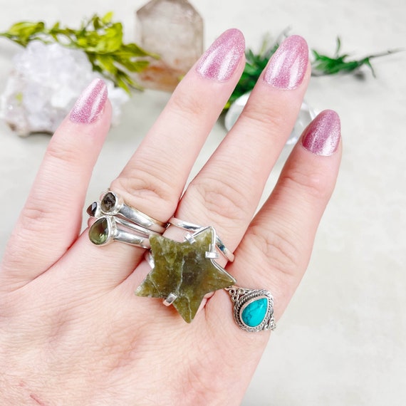 Silver Labradorite Star Statement Arc Ring (EPJ-RSB17-10)