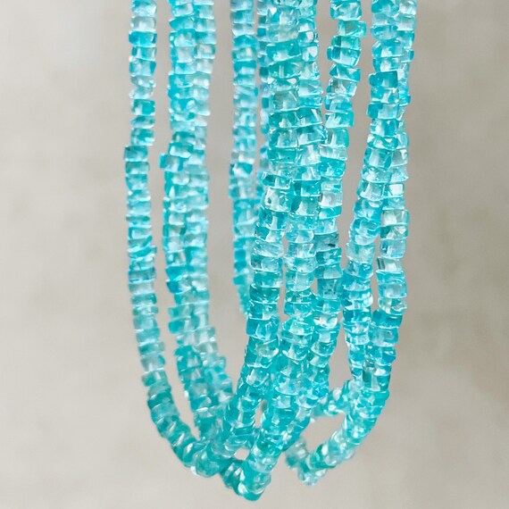 Nova// Apatite Heishi Gemstone Beaded Necklace (EPJ-NSBB24-AP)