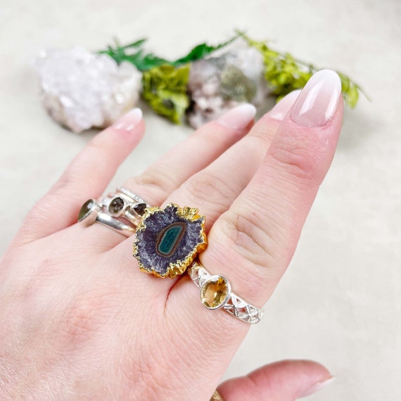 Amethyst Stalactite Statement Ring (EPJ-RB20AAA10-3)