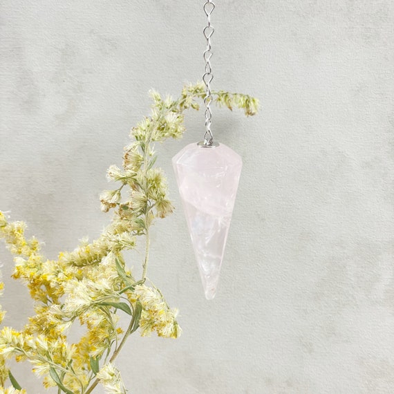 Rose Quartz Crystal Pendulum (EPJ-PA10-49)