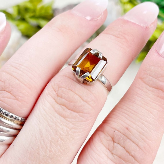 Natural Citrine Adjustable Crystal Gem Ring (EPJ-RAD13-2)