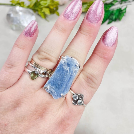 Silver Blue Kyanite Cuff Ring (EPJ-RC20AAA12-3)