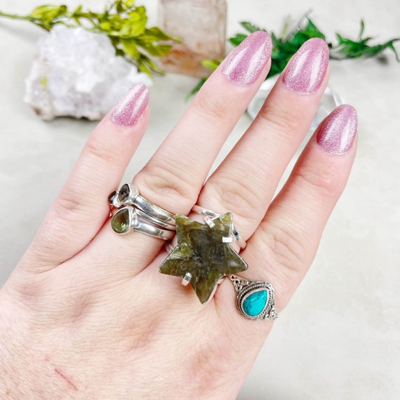 Silver Labradorite Star Statement Arc Ring (EPJ-RSB17-8)