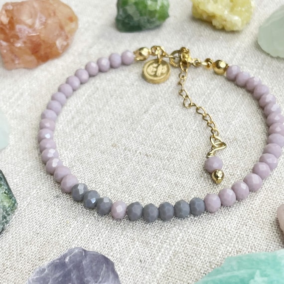 Mia// Dove Crystal Beaded Delicate Bracelet (EPJ-BSBA11-DV)