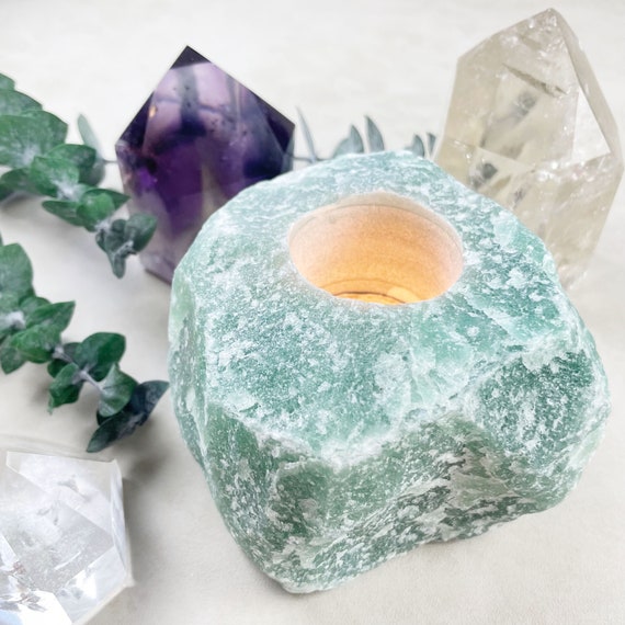 Rough Green Aventurine Chunk Candle Holder (EPJ-HDDA17-2)