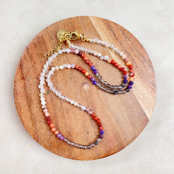 Etus// Festival Gemstone Beaded Necklace (EPJ-NSBB19-FV)