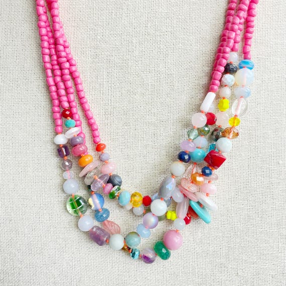 Made to Order: Tutti///Coral Colorful Beaded Necklace (DEJ-BBCA22-CR)
