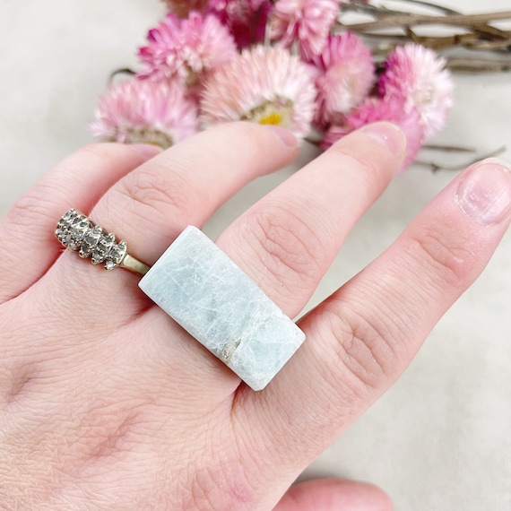 Aquamarine Carved Ring- Size 9.25 (EPJ-RC20CAC21-3)