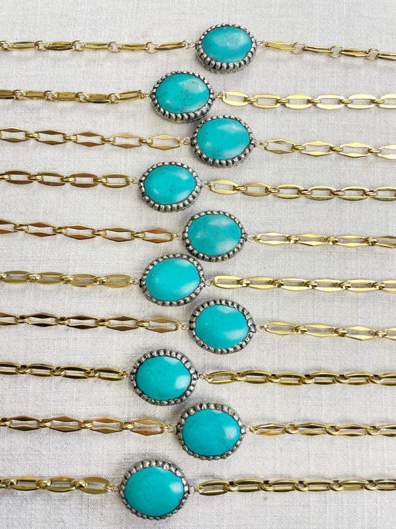 Sierra// Tibetan Turquoise Chain Choker Necklace (EPJ-NSH10)