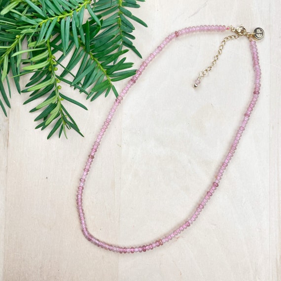 Zara// Strawberry Quartz Beaded Gemstone Necklace (EPJ-NSBA19-SQ)