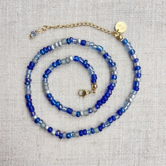 Mixie/// Frost Mixed Czech Glass Beaded Necklace, Gold Colorful Choker Necklace, Layering Statement Necklace (DEJ-21BAA20-FR)