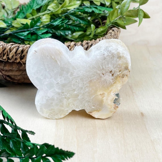 Yellow Agate Druzy Geode Butterfly Crystal, Gemstone Butterfly Decor, Home Decor, Natural Gemstone Crystal Gems (EPJ-HDSS18)