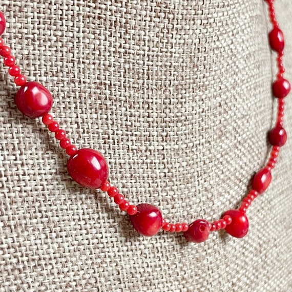 Cordelia// Red Coral Beaded Necklace (EPJ-NSBB16)