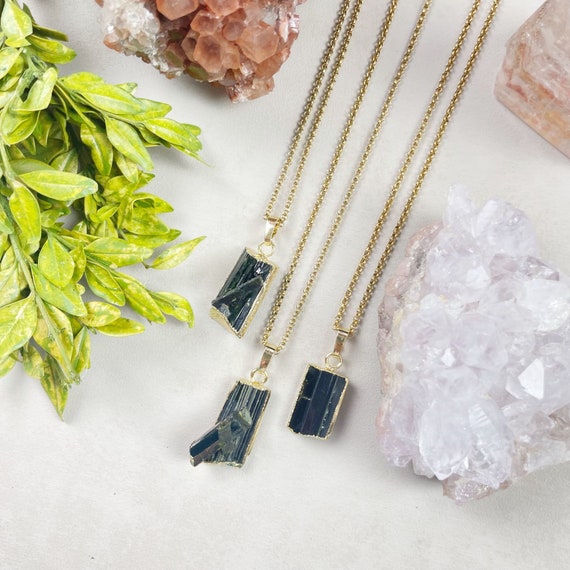 Gold Green Tourmaline Necklace (EPJ-NA18)