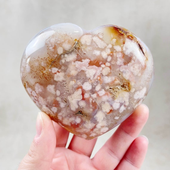 Flower Agate Heart Carving (EPJ-HDHA15-17)