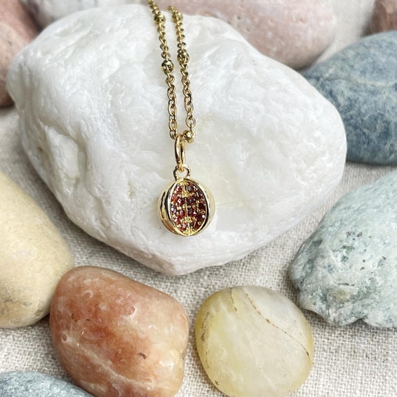 Celestial Pomegranate/// Gold Pomegranate Charm Necklace (EPJ-N1AA63)