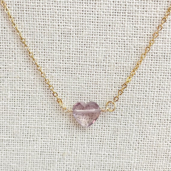 Ametrine Faceted Heart Delicate Necklace (EPJ-NAAE37-AT)