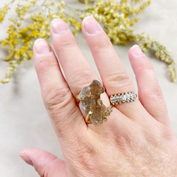 Gold Smoky Cluster Statement Arc Ring (EPJ-RSC11-10)