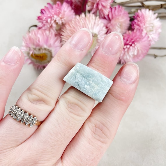 Aquamarine Carved Ring- Size 4.75 (EPJ-RC20CAC21-6)