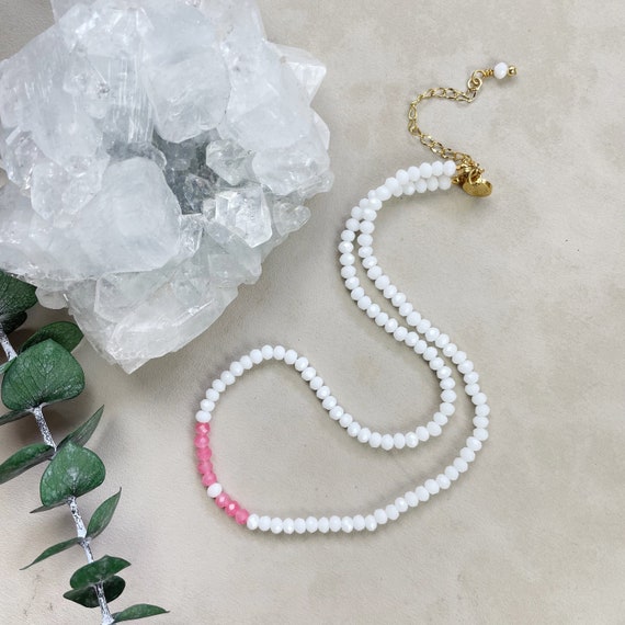 Mia// Pineberry Crystal Beaded Delicate Necklace (EPJ-NSBA11-PB)